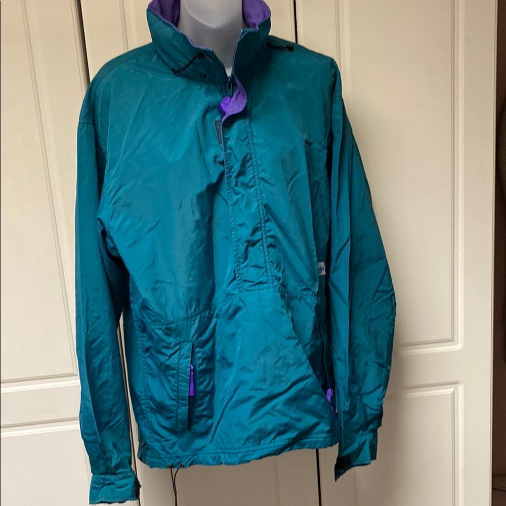 Green and Purple Windbreaker Lightweight Nylon Athletic Style